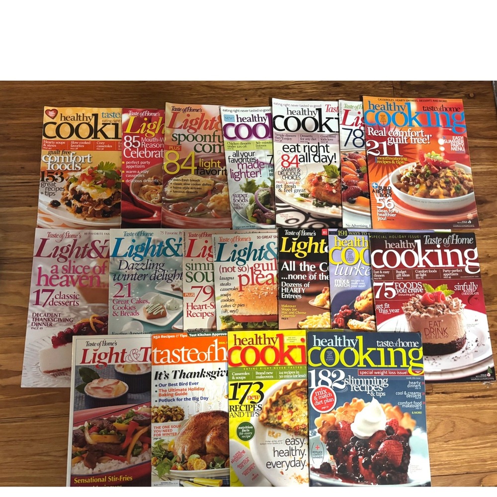 Taste of Home Healthy Cooking Light & Tasty Magazine‎ Lot 18 Issues 2004-2009